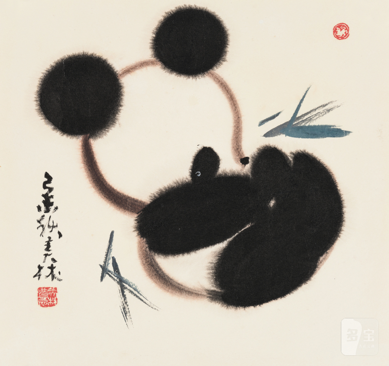 韩美林 b.1936 熊猫 - 图2